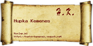 Hupka Kemenes névjegykártya